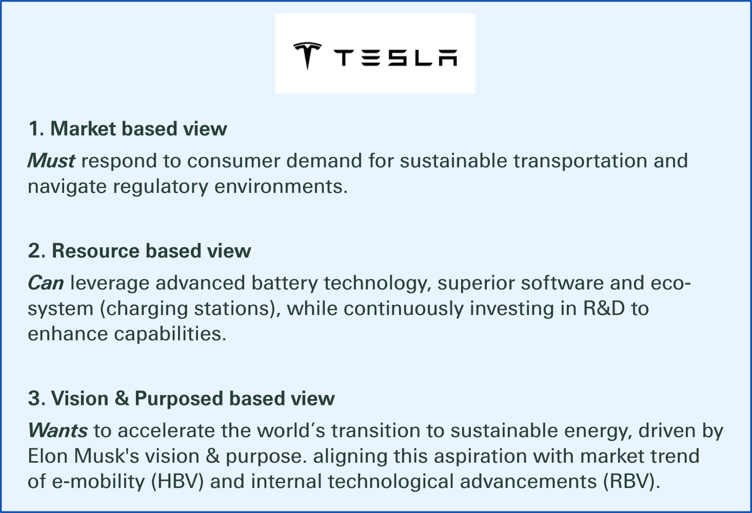 Tesla's strategic paradigms